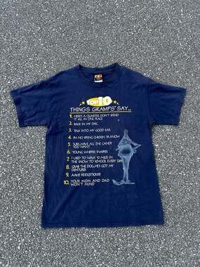 Vintage 90s TSI Top 10 Things Gramps' Say Graphic T-Shirt Size Medium